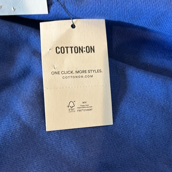 NWT, COTTON:ON, Men’s, Loose Fit, oversized crew fleece sweatshirt in royal blue - Picture 7 of 7